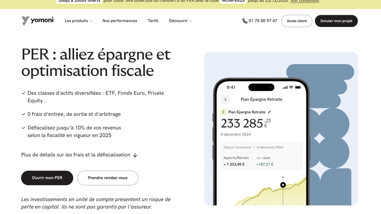 PER Yomoni Retraite+ : jusqu'à 2 000 euros à saisir pour toute nouvelle souscription