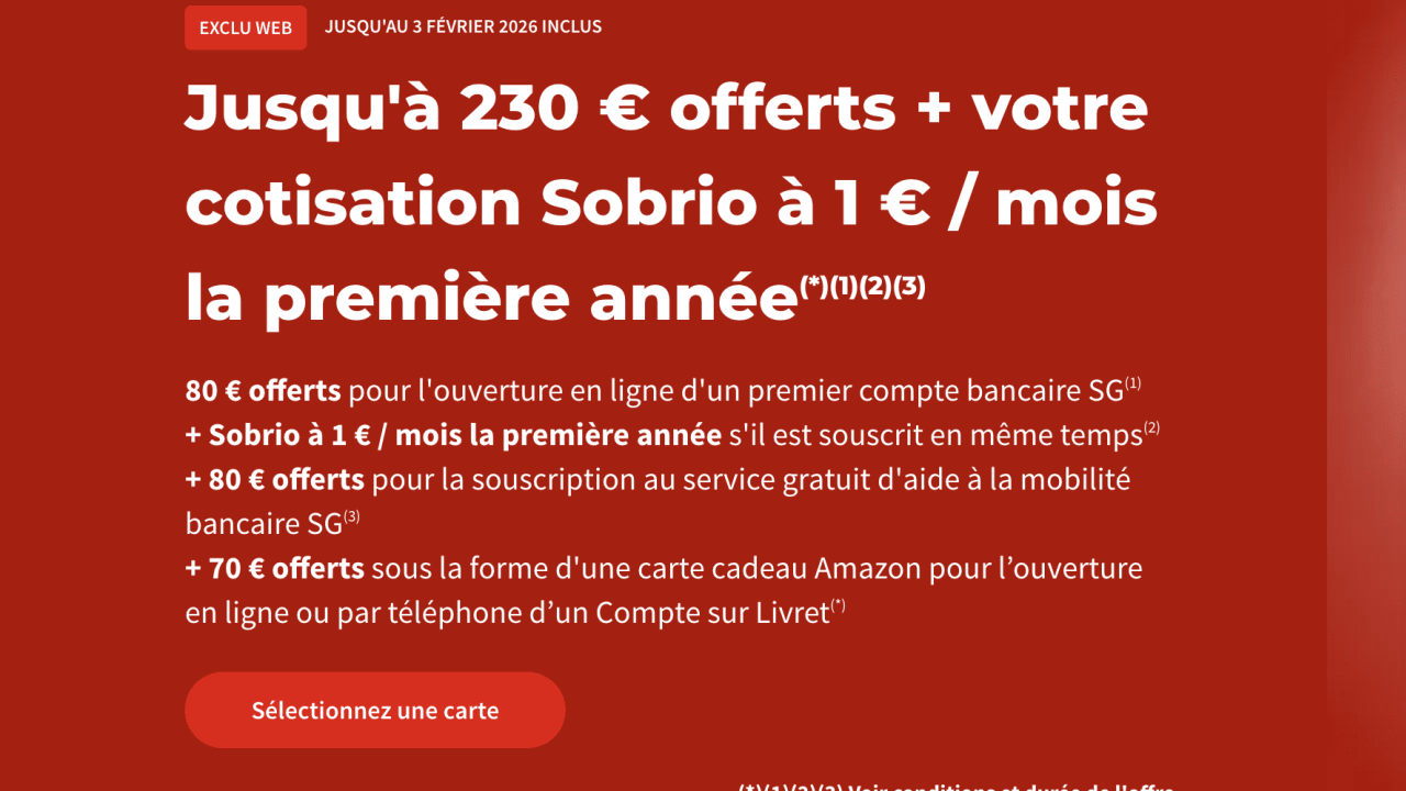 SG (Société Générale) : comment cumuler 230 euros d'avantages ?