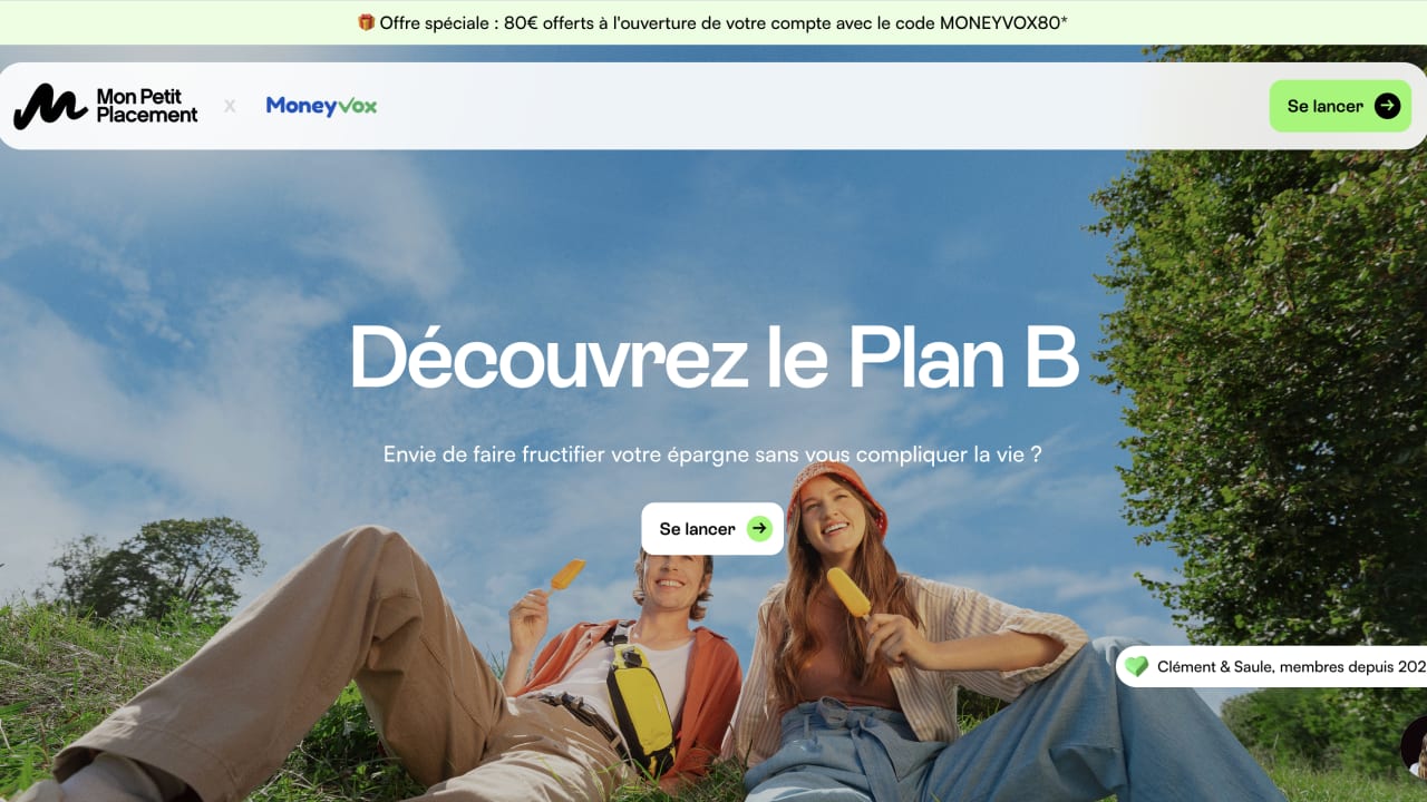 Mon Petit Placement : 80 euros offerts et taux boosté sur le portefeuille Plan B