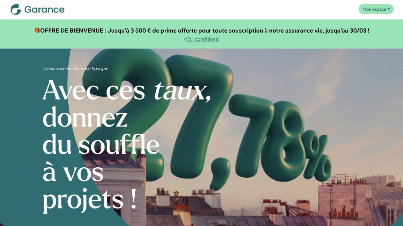 Garance Épargne : jusqu'à 3 500 euros offerts pour toute adhésion début 2026