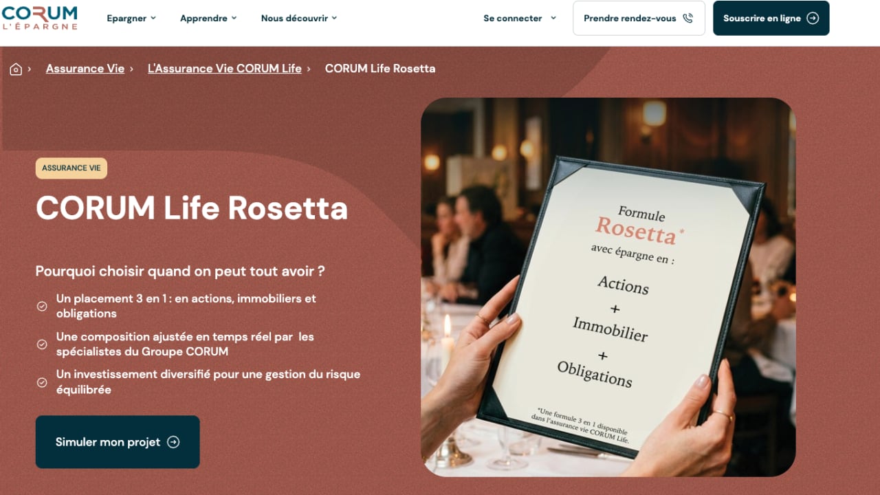 CORUM Life Rosetta : la solution 3-en-1 pour diversifier votre épargne au sein de votre assurance vie