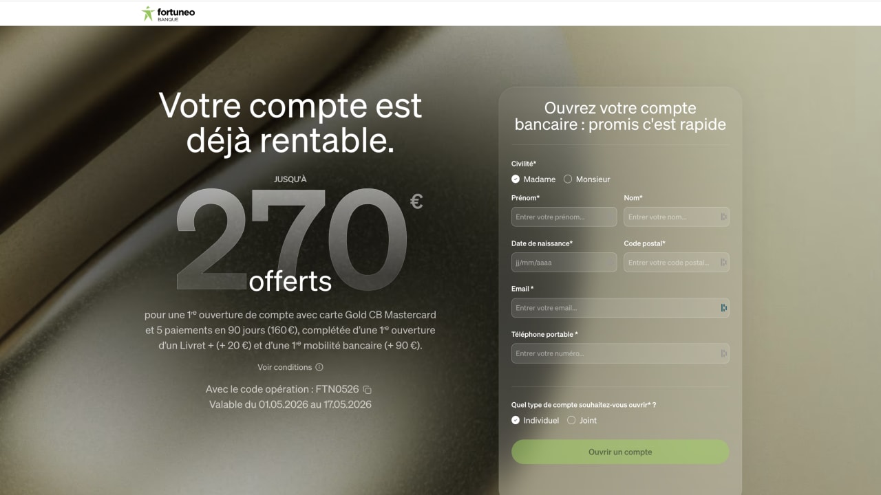 Fortuneo : encore quelques jours pour décrocher les 270 euros de prime !
