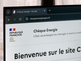 Un écran d'ordinateur affichant l'accueil du site officiel du chèque énergie