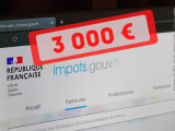 Site des impôts français avec montant de 3 000 euros.