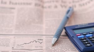 Pages bourse dans un journal