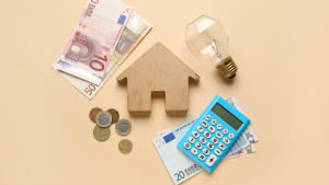 Des billets, une maison et une ampoule.