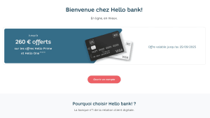 Offre de bienvenue Hello bank!