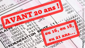 Document avec texte AVANT 20 ans et mentions d'âges spécifiques. carriere longue