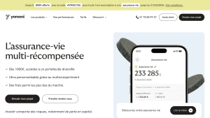 Capture du site Yomoni présentant l'offre sur Yomoni Vie