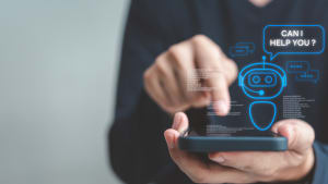 Conversation de chatbot Ai Intelligence artificielle technologie de service client en ligne. Chatbot numérique, application robot, génération OpenAI. Technologie futuriste. Assistant virtuel sur internet.