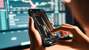 Une femme regarde le graphique du prix du Bitcoin sur son téléphone.