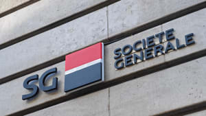 Paris, France-5 oct. 2025 : Logo de la banque Soci�t� G�n�rale en gros plan