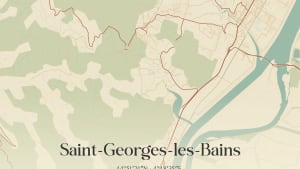 Carte vintage de Saint-Georges-les-Bains, France.