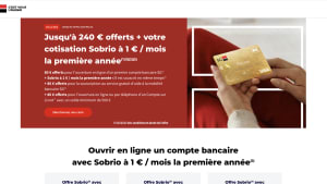 Capture du site SG pr�sentant l'offre de bienvenue avec jusqu'� 240 euros offerts