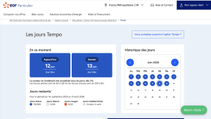 Page dédiée à Tempo sur le site d'EDF.