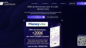 Page promotionnelle de BDL Club Invest offrant 200 ? avec le code MONEYVOX.
