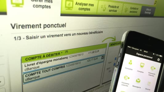 Page virement sur Monabanq