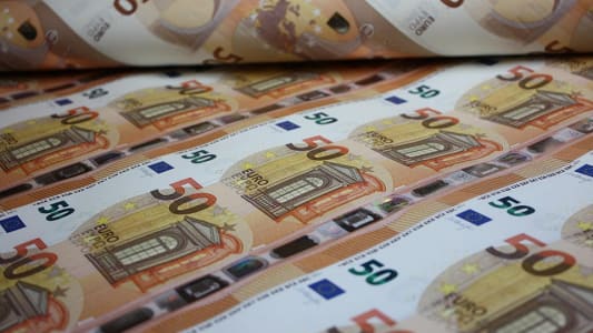 Planche de billets de 50 euros mis en circulation le 4 avril 2017