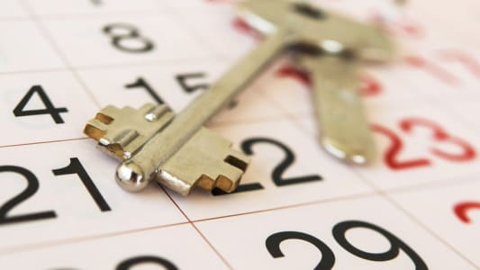 Un cl sur un calendrier