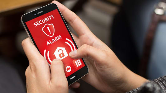 Alerte de scurit sur un smartphone