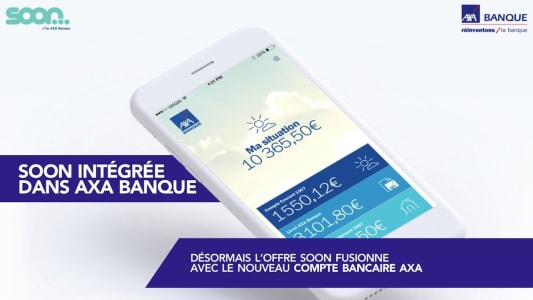 Capture d'cran intgration Soon - compte bancaire Axa