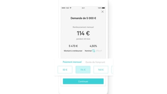 Interface crdit dans l'app N26