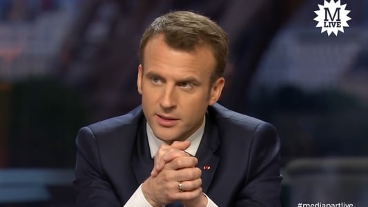 Macron en 2018 en interview Mediapart-BFM-RMC