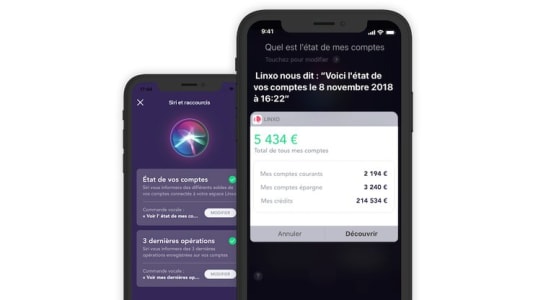 Application Linxo sur iPhone X