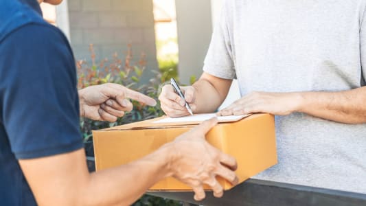 Livraison, colis, poste, ecommerce, domicile