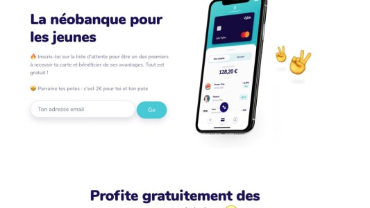 Page d'accueil de Vybe