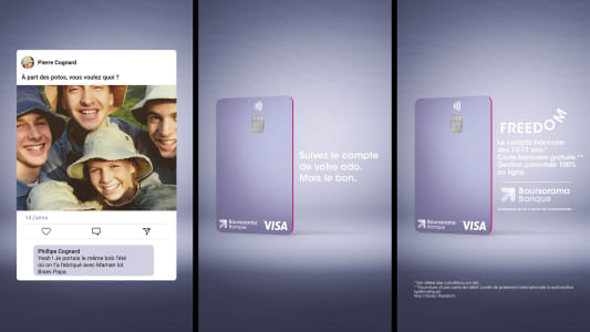 Publicit pour le compte Freedom de Boursorama