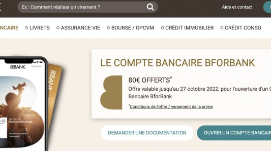 Offre de compte bancaire BforBank