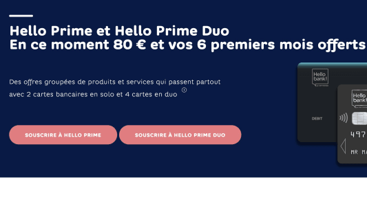 Prime de bienvenue chez Hello bank