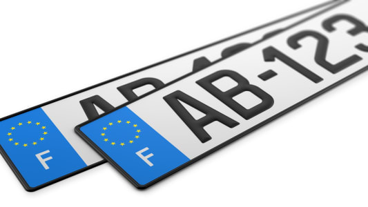 Une plaque d'immatriculation