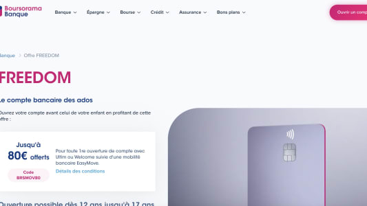 Freedom de Boursorama : un compte sur livret rmunr  2% pour les mineurs