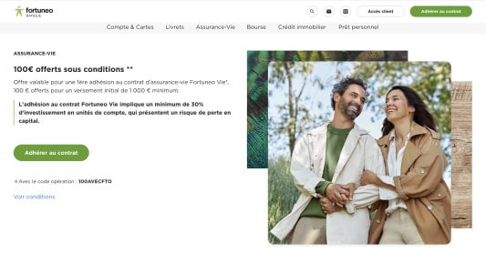 Fortuneo Vie 100 euros
