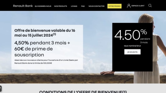 Livret Zesto 4,50% + 60 