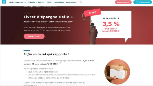Livret bancaire Hello+ d'Hello bank !