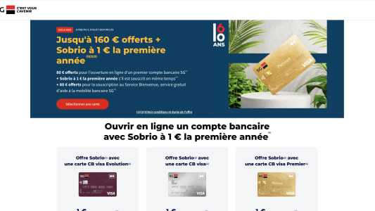 Offre SG 160 € + sobrio 1 €