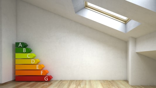 Un classement DPE projet dans un logement.