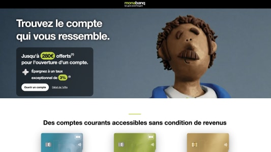 Monabanq 280 euros offerts