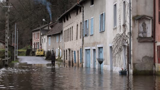 Une inondation dans le Limousin, en France.