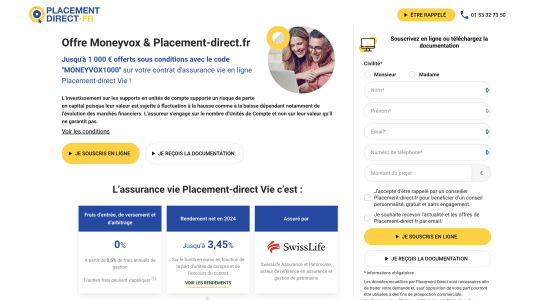 Placement direct vie 1000 euros