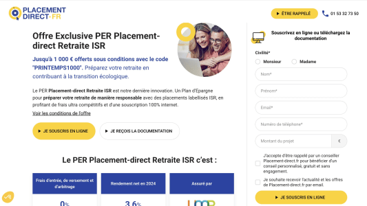 1000 euros placement-direct