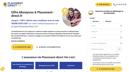 Placement-direct vie 1500 euros