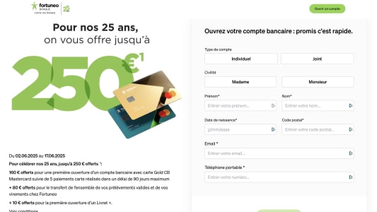 250 euros offerts Fortuneo