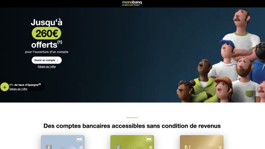 Monabanq 260 euros offerts