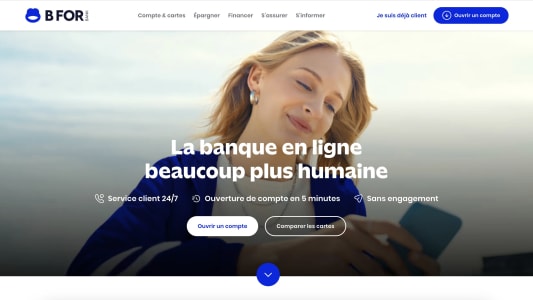 Page d'accueil du site de BforBank