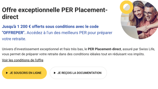 1200 euros offerts sur le PER PLACEMENT-DIRECT