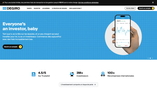 Offre de bourse Degiro 100 euros offerts
